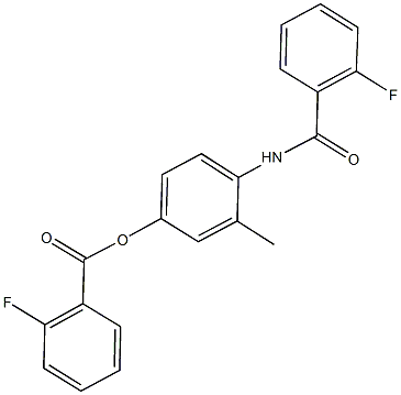 4-[(2-fluorobenzoyl)amino]-3-methylphenyl 2-fluorobenzoate Struktur