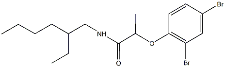 2-(2,4-dibromophenoxy)-N-(2-ethylhexyl)propanamide Struktur