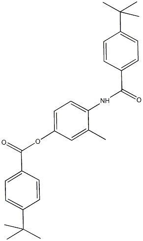 4-[(4-tert-butylbenzoyl)amino]-3-methylphenyl 4-tert-butylbenzoate Struktur