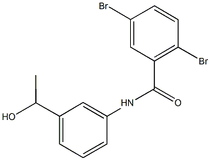 2,5-dibromo-N-[3-(1-hydroxyethyl)phenyl]benzamide Struktur