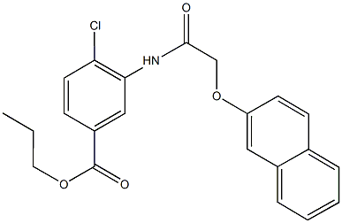 propyl 4-chloro-3-{[(2-naphthyloxy)acetyl]amino}benzoate Struktur