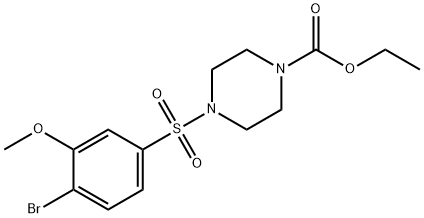 ethyl 4-[(4-bromo-3-methoxyphenyl)sulfonyl]-1-piperazinecarboxylate Struktur