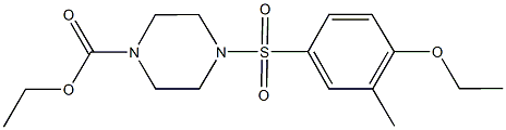 ethyl 4-[(4-ethoxy-3-methylphenyl)sulfonyl]-1-piperazinecarboxylate Struktur