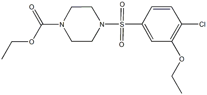 ethyl 4-[(4-chloro-3-ethoxyphenyl)sulfonyl]-1-piperazinecarboxylate Struktur