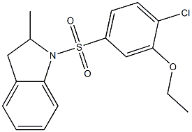 2-chloro-5-[(2-methyl-2,3-dihydro-1H-indol-1-yl)sulfonyl]phenyl ethyl ether Struktur