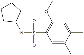 N-cyclopentyl-2-methoxy-4,5-dimethylbenzenesulfonamide Struktur