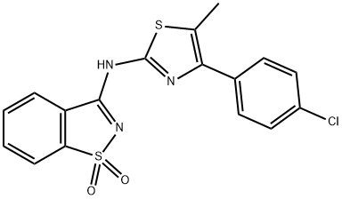 N-[4-(4-chlorophenyl)-5-methyl-1,3-thiazol-2-yl]-N-(1,1-dioxido-1,2-benzisothiazol-3-yl)amine Struktur