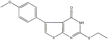 2-(ethylsulfanyl)-5-(4-methoxyphenyl)thieno[2,3-d]pyrimidin-4(3H)-one Struktur