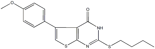 2-(butylsulfanyl)-5-(4-methoxyphenyl)thieno[2,3-d]pyrimidin-4(3H)-one Struktur