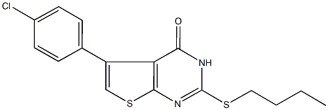 2-(butylsulfanyl)-5-(4-chlorophenyl)thieno[2,3-d]pyrimidin-4(3H)-one Struktur