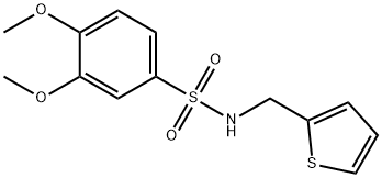 3,4-dimethoxy-N-(2-thienylmethyl)benzenesulfonamide Struktur