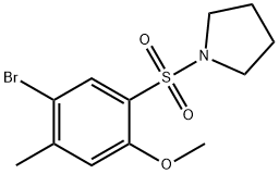 4-bromo-5-methyl-2-(1-pyrrolidinylsulfonyl)phenyl methyl ether Struktur