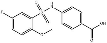 4-{[(5-fluoro-2-methoxyphenyl)sulfonyl]amino}benzoic acid Struktur