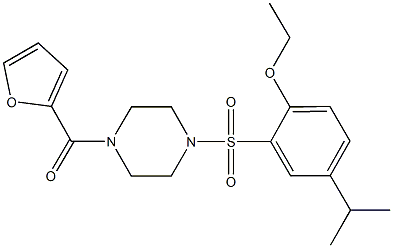 ethyl 2-{[4-(2-furoyl)-1-piperazinyl]sulfonyl}-4-isopropylphenyl ether Struktur