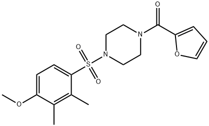 1-(2-furoyl)-4-[(4-methoxy-2,3-dimethylphenyl)sulfonyl]piperazine Struktur