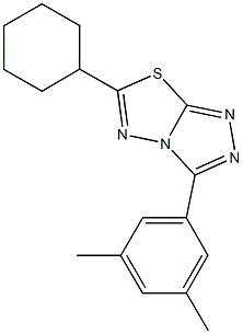 6-cyclohexyl-3-(3,5-dimethylphenyl)[1,2,4]triazolo[3,4-b][1,3,4]thiadiazole Struktur