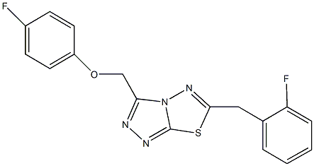 [6-(2-fluorobenzyl)[1,2,4]triazolo[3,4-b][1,3,4]thiadiazol-3-yl]methyl 4-fluorophenyl ether Struktur