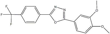 2-(3,4-dimethoxyphenyl)-5-[4-(trifluoromethyl)phenyl]-1,3,4-oxadiazole Struktur