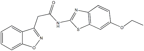 2-(1,2-benzisoxazol-3-yl)-N-(6-ethoxy-1,3-benzothiazol-2-yl)acetamide Struktur