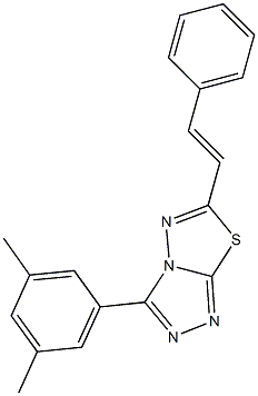 3-(3,5-dimethylphenyl)-6-(2-phenylvinyl)[1,2,4]triazolo[3,4-b][1,3,4]thiadiazole Struktur