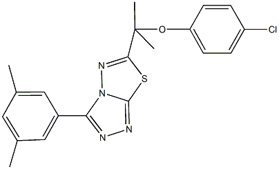 4-chlorophenyl 1-[3-(3,5-dimethylphenyl)[1,2,4]triazolo[3,4-b][1,3,4]thiadiazol-6-yl]-1-methylethyl ether Struktur