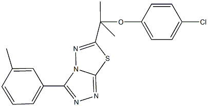 4-chlorophenyl 1-methyl-1-[3-(3-methylphenyl)[1,2,4]triazolo[3,4-b][1,3,4]thiadiazol-6-yl]ethyl ether Struktur