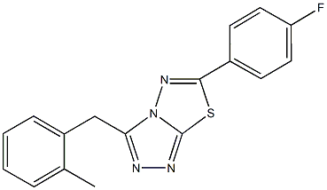 6-(4-fluorophenyl)-3-(2-methylbenzyl)[1,2,4]triazolo[3,4-b][1,3,4]thiadiazole Struktur