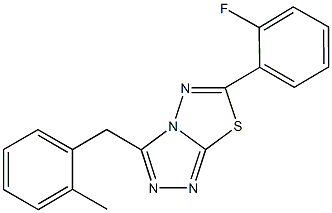 6-(2-fluorophenyl)-3-(2-methylbenzyl)[1,2,4]triazolo[3,4-b][1,3,4]thiadiazole Struktur