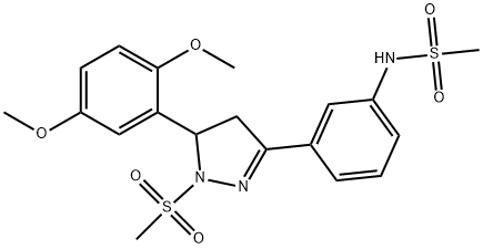 N-{3-[5-(2,5-dimethoxyphenyl)-1-(methylsulfonyl)-4,5-dihydro-1H-pyrazol-3-yl]phenyl}methanesulfonamide Struktur