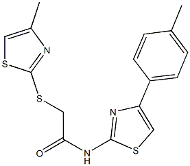 N-[4-(4-methylphenyl)-1,3-thiazol-2-yl]-2-[(4-methyl-1,3-thiazol-2-yl)sulfanyl]acetamide Struktur