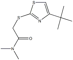 2-[(4-tert-butyl-1,3-thiazol-2-yl)sulfanyl]-N,N-dimethylacetamide Struktur