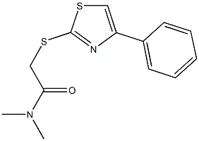 N,N-dimethyl-2-[(4-phenyl-1,3-thiazol-2-yl)sulfanyl]acetamide Struktur