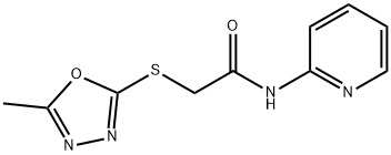 2-[(5-methyl-1,3,4-oxadiazol-2-yl)sulfanyl]-N-(2-pyridinyl)acetamide Struktur