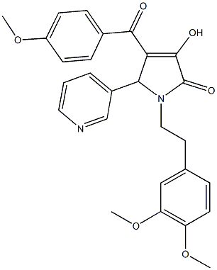 1-[2-(3,4-dimethoxyphenyl)ethyl]-3-hydroxy-4-(4-methoxybenzoyl)-5-(3-pyridinyl)-1,5-dihydro-2H-pyrrol-2-one Struktur