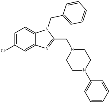 1-benzyl-5-chloro-2-[(4-phenyl-1-piperazinyl)methyl]-1H-benzimidazole Struktur