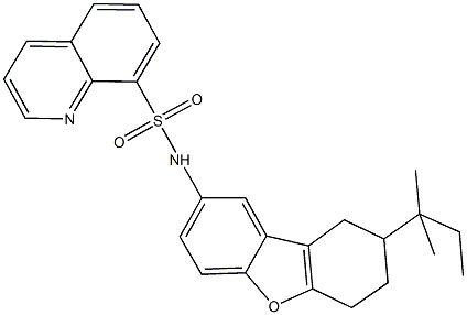 N-(8-tert-pentyl-6,7,8,9-tetrahydrodibenzo[b,d]furan-2-yl)-8-quinolinesulfonamide Struktur