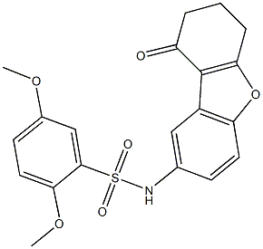 2,5-dimethoxy-N-(9-oxo-6,7,8,9-tetrahydrodibenzo[b,d]furan-2-yl)benzenesulfonamide Struktur