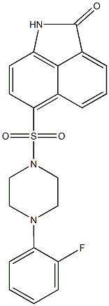 6-{[4-(2-fluorophenyl)-1-piperazinyl]sulfonyl}benzo[cd]indol-2(1H)-one Struktur