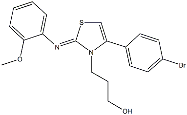 3-(4-(4-bromophenyl)-2-[(2-methoxyphenyl)imino]-1,3-thiazol-3(2H)-yl)-1-propanol Struktur