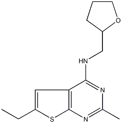 N-(6-ethyl-2-methylthieno[2,3-d]pyrimidin-4-yl)-N-(tetrahydro-2-furanylmethyl)amine Struktur