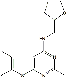 N-(tetrahydro-2-furanylmethyl)-N-(2,5,6-trimethylthieno[2,3-d]pyrimidin-4-yl)amine Struktur