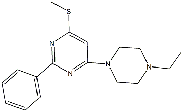 4-(4-ethyl-1-piperazinyl)-6-(methylsulfanyl)-2-phenylpyrimidine Struktur