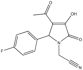 [3-acetyl-2-(4-fluorophenyl)-4-hydroxy-5-oxo-2,5-dihydro-1H-pyrrol-1-yl]acetonitrile Struktur