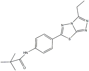 N-[4-(3-ethyl[1,2,4]triazolo[3,4-b][1,3,4]thiadiazol-6-yl)phenyl]-2,2-dimethylpropanamide Struktur