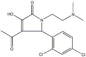 4-acetyl-5-(2,4-dichlorophenyl)-1-[2-(dimethylamino)ethyl]-3-hydroxy-1,5-dihydro-2H-pyrrol-2-one Struktur