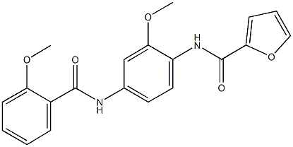 N-{2-methoxy-4-[(2-methoxybenzoyl)amino]phenyl}-2-furamide Struktur