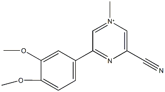 3-cyano-5-(3,4-dimethoxyphenyl)-1-methylpyrazin-1-ium Struktur