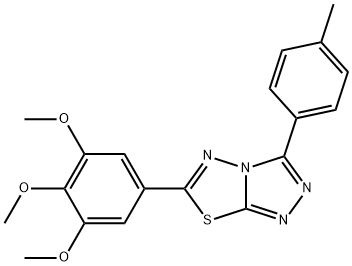 3-(4-methylphenyl)-6-(3,4,5-trimethoxyphenyl)[1,2,4]triazolo[3,4-b][1,3,4]thiadiazole Struktur