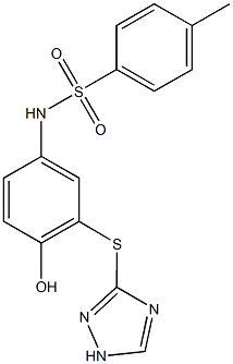 N-[4-hydroxy-3-(1H-1,2,4-triazol-3-ylsulfanyl)phenyl]-4-methylbenzenesulfonamide Struktur