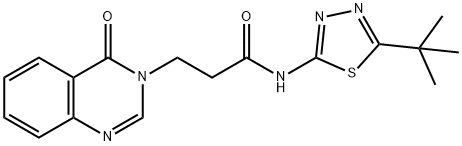 N-(5-tert-butyl-1,3,4-thiadiazol-2-yl)-3-(4-oxo-3(4H)-quinazolinyl)propanamide Struktur